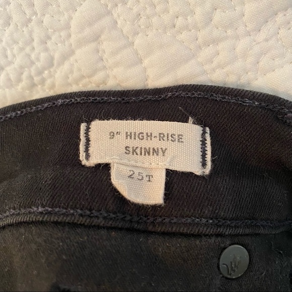 Madewell 9” High Rise Skinny Jean Black - 25 Tall - Picture 5 of 14